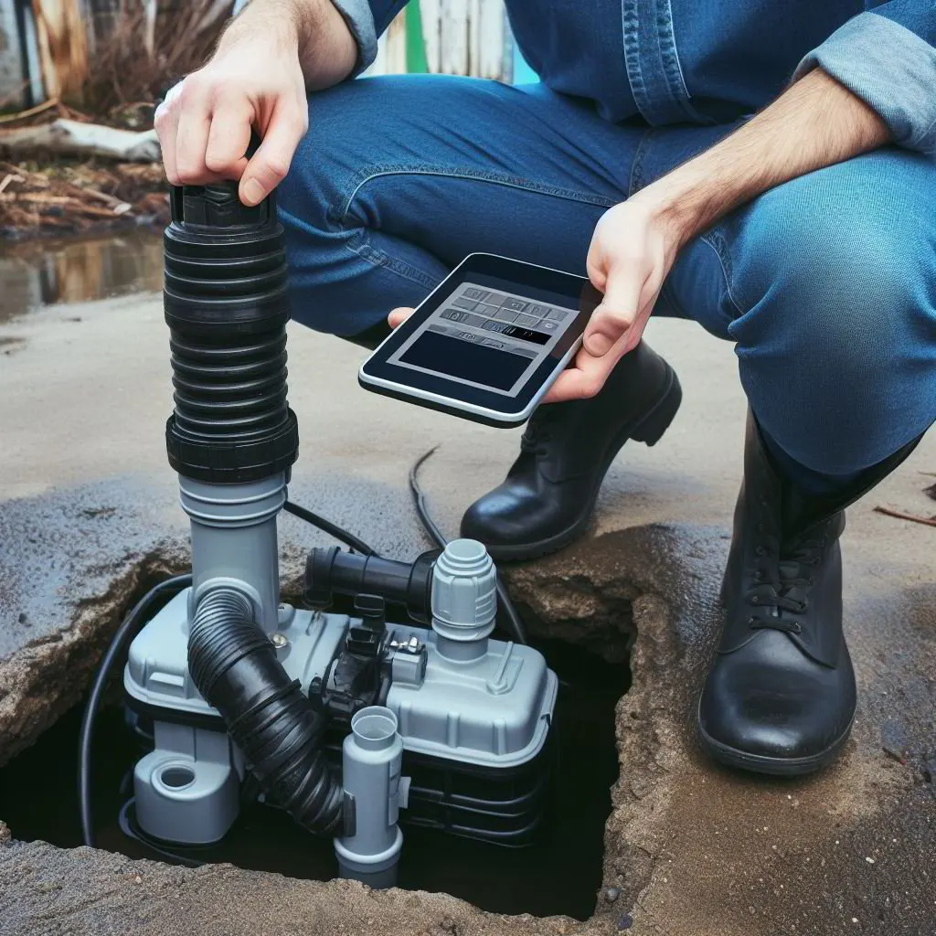 Sealed sump pit with quiet submersible pump in a finished North Canton, Ohio basement